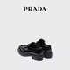 PRADA/Prada star style women's Chocolate glossy leather thick-soled loafers black (size is too large, it is recommended to order half a size smaller) 36.5