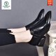 Specht 2025 Frühlings- und Herbst neue tiefe Single-Schuhe Frauen weiche Sohle Lederschuhe geprägtes Kuhlattenspitz