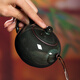 Longquan Celadon Creative Household Teapot Iron Tire Xishi Teapot Single Pot Ice Crack Ceramic Purely Handmade Kung Fu Tea Set Filter Pot Iron Tire Xishi Teapot Gift Box