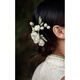 Shiyun velvet flower brooch Yangzhou same intangible cultural heritage handmade green plum pine needle headdress Valentine's Day gift for girlfriend hair accessories (not supported for 7 days without reason)
