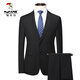 Woodpecker suit suit men's suit trousers business casual formal fit no-iron elastic versatile professional attire men's suit black two buttons (suit + trousers) 175/L