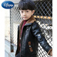 Disney (Disney) Boys Leather Clothing Autumn and Winter 2024 New Handsome Plush Jacket to Keep Cold and Warm Autumn and Winter 7 Jacket 8 Western Style Black Leather Jacket 130