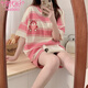 Modal spring and summer new pajamas women's short-sleeved shorts summer cute cartoon loose women's home clothes set can be worn outside Q6627 L - (recommended 95-115 Jin Jin equals 0.5 kg)