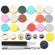 Farbe American Metal Nahtloser Knopf Unsichtbarer Mutter-Kind-Knopf-Nagelknopf versteckter Knopf Down Jacke Quad Taste Vielseitiger Schnappschalter Big Knopf Schwarz [6 Sätze von Tasten für Lieferwerkzeuge] 15-mm-Gesichtsschnalle mit 831 Bodenknopf