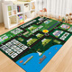 Jinko children's crawling carpet city traffic scene map toy blanket road track parking lot carpet gray city-3 200*300 cm with small mat