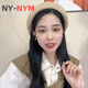 NY-NYM Internet celebrity ins beret women's spring and summer thin Japanese style hollow bud hat breathable Korean style face-showing little painter hat beige (hollow) M adjustable (54-57c)