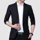 Yu Zhaolin Suit Men's 2020 Spring and Summer Solid Color Professional Formal Wear Business Interview Wedding Casual Slim Suit Jacket YMXZ2001071 Button Black XL (One Size Smaller)