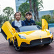 Yijing Maserati two-seat baby electric car four-wheel remote control swing car can sit adults and children baby toys four-wheel drive white + soft wheels + 12V14 battery leather seat + remote control
