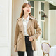 Betu betu betu women's spring and autumn British style khaki spring and autumn temperament windbreaker jacket 2201T36 Khaki L