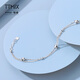 TTMIX platinum bracelet for women pt950 round beads double platinum bracelet romantic birthday gift for girlfriend 3.3-3.5g 16+2cm