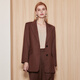 EITIE Temperament Retro Crisp Straight Casual Woolen Small Suit Autumn New Short Jacket Women's 7103814 Chocolate 89 L 165