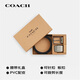 蔻驰（COACH）【品牌直供】男士双扣头腰带礼盒PVC配皮革灰黑色CW362QBMI5