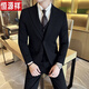 Hengyuanxiang casual suit jacket men's high-end fashion British slim lapel two-button groom's wedding suit gray single suit XL 125-140Jin Jin equals 0.5 kg