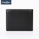 Jinlilai [top layer cowhide] wallet for men's lychee pattern classic business gift short horizontal silver bag Chinese Valentine's gift 99P2-Black