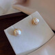 Yican Ni Ni's same freshwater imitation pearl earrings 2025 new popular earrings women's high-end earrings without piercing ear clips Ni Ni's same freshwater pearl earrings