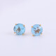 GEM STONE KING 1.8 carat Swiss blue topaz stud earrings 14K gold inlaid with a single colored gemstone classic gift for girls Swiss blue topaz