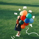 Chuangcheng printing art balloon children's odorless safe thickened blue matte balloon baby blowing early education explosion-proof baby color