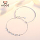 Aido Diamond pt950 platinum double layer bracelet for women, fashionable platinum transfer bead jewelry gift for wife, weight 3.9-4.1 grams + delivery certificate