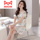 
Cat Man (MiiOW) nightgown for women summer silk short-sleeved long pajamas 2025 new summer silk pregnant mother dress 9928 M