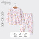 Puppy Big Children's Automn Vêtements, Pantalon d'automne, coton pur, ensemble de sous-vêtements pour bébés hommes et femmes, Pyjama d'automne et d'hiver, 1421 Pig Rainbow Pig, 120 cm recommandé, 4-5 ans / bouton sans épaule