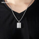 Miss JuJu pt950 platinum pendant men's necklace platinum pendant square brand atmospheric men's zodiac game dragon play beads small size 3.6-3.8g + leather cord