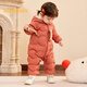 Ropa para niños de Balabala para bebés onesie de chaqueta delgada ropa de bebé 2025 ropa de invierno abrazando ropa arrastrándose ropa y niñas lindas divertidas halcones de cita con rojo - pato blanco down 90 cm - 47g cantidad de llenado