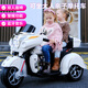 Weni children's electric motorcycle can sit on adults' parent-child tricycle, children's double charging toy car, boy's dual-drive car, red foot pedal, large battery, megaphone, can sit on adult's dual-drive large motor