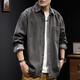 Lomon Denim Camisa para hombres Outumn Outum Al aire libre Jacket de trabajo pesado Spring and Autumn American Blue Wear Color sólido Top Men Z757 Azul + Z757 Negro M