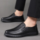 
Yichi (EGCHI) leather shoes for men's business casual toe-layer cowhide shoes for driving shoes for men J6628 black 44