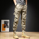 Ecken American Retro Work Pantalon Pantalon de camouflage droit en vrac pour hommes pantalon décontracté pour hommes automne et hiver petit pieds attachés pieds pantalons harem 679 gris 32