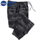 Pantalones de camuflaje elástico nasalike para hombres del algodón delgado del algodón puro del algodón puro y la ropa de trabajo de verano para mujeres Casco suelto de protección de la cintura del trabajo del parto 829 Summer delgado Estilo delgado pantalones de la pierna de cuatro bolsillos L/170 Tamaño [Peso 110-120 Jin [Jin iguala 0.5 kg]]