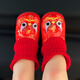 Midur Säuglinge und Kleinkinder 0-12 Monate alte 1 Jahr alte Baby Herbst und Winter Vollmond Tiger Kopf Baumwollschuhe rot weiche Sohle warme Babyschuhe Nuo-rot (Tigerstiefel) 11 (S innere Länge 10,5 cm empfohlen 0-6 Monate))