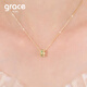 Grace Girl 18K gold ring necklace for women, high-end design emerald gemstone pendant, anniversary birthday gift for girlfriend, 18K gold ring necklace + certificate + light luxury gift box