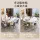 Shanglin Chuntian Rock Table and Chair Combination Telescopic Storage Multi-function Round Table Family Dining Table Small and Medium Apartment Dining Table Bright Snow Mountain White + 699 Chair Gray 1.4 meters One table and six chairs