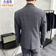 杰逊斯新郎西服套装男士三件套伴郎结婚礼服商务休闲正装帅气小西装外套 深灰色（西装+衬衫+马甲+裤子） XL