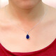Flying Goose Sapphire Pendant 925 Silver Plated 18K Gold Tanzanite Color Gem Drop Shape Color Gemstone Necklace for Women Picture Color Pendant with 45cm Silver Chain