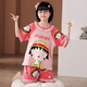 Manido Summer Children's Kulomi Pajamas Thin Cartoon Set Little Girl Pure Cotton Short Sleeve Girls Home Cotton M6636 Women [Double Short] 140cm 16 size recommended 135-145cm