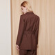 EITIE Temperament Retro Crisp Straight Casual Woolen Small Suit Autumn New Short Jacket Women's 7103814 Chocolate 89 L 165