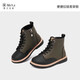 Telanis Shoes para niños Botas Martin Boots Nuevas botas de cuero de cuero de cuero genuino Negro Soft Gray 28 Longitud interna 18/Adecuado para el pie Longitud 16.5