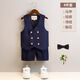 Bubble orange (BUBBLE ORANGE) children's dress summer short-sleeved boy suit suit vest handsome little boy's first birthday flower girl performance suit 5-piece set (shirt + horse short chest collar) size 130 (recommended weight 50-56 Jin [Jin equals 0.5 kg])