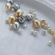 Huilu Natural Seawater South Sea Pearls Wild Seedless Keshi Gold Pearls White Pearls Tahitian Special Shaped Irregular Shapes Bare Pearls Single (Random)