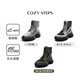 Gemütliche Schritte für Frauen Cosybootshigh Herbst und Winter dicker Sohle Baby Martin Boots Promi-Science-Fiction-Silber 37