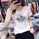 
LOVER RUCCI pure cotton shoulder short-sleeved V-neck T-shirt women's 2025 summer new loose slimming basic white half-sleeved top V-neck KC698 white L