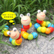 Variedad de madera creativa Caterpillar Vaquera colorida Educación temprana Juguetes Educativos Juguetes para niños Toy de color infantil Gorra Tworm