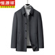 Hengyuanxiang men's wool coat mid-length thickened down liner middle-aged and elderly dad's wool coat men's top gray M