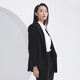雅戈尔（YOUNGOR）套西上衣女673款双排一粒扣宽松版西服垂感挺括新品商场同款 黑色 L 170/92A