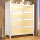 Xingdu Steel Bookcase Dustproof Bookshelf Home Living Room Storage Cabinet Display Cabinet Iron Art Storage Rack Three Doors 70*35