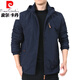 Pierre cardin outdoor men's jacket autumn and winter 2024 new middle-aged men's autumn tops plus velvet jacket men's spring and autumn thick black 9898 plus. velvet style L