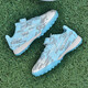 Senses zapatos de fútbol para niños sin encaje para estudiantes, hombres y mujeres, Falcon TF Broken Nails Velcro zapatillas de entrenamiento de hierba artificial 6195 Mes Color Nailas rotas 36 zapatos deportivos estándar Tamaño