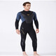New 3mm wetsuit men's wet one-piece warm snorkeling suit long-sleeved cold-proof surfing winter swimsuit WS-19495 Black M